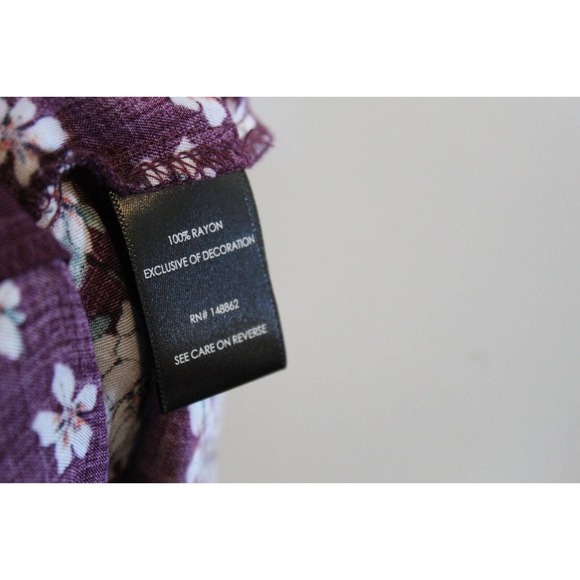 Torrid Floral Relaxed Lace Challis Tunic Blouse Purple Top Plus Size 3 3X H14847 - Picture 8 of 13